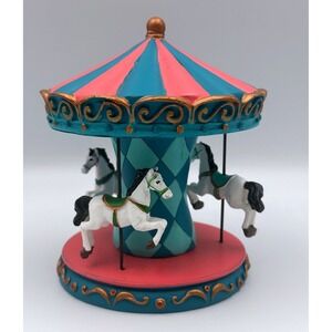 Celebrate‎ It Tiny Treasures Carousel Figurine – – Teal & Coral – 2016